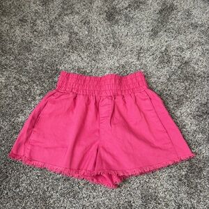 Pink High Rise Jean Shorts